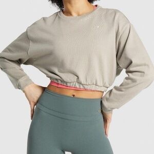 Gymshark Women's Cropped Crew Sweatshirt in color Mink